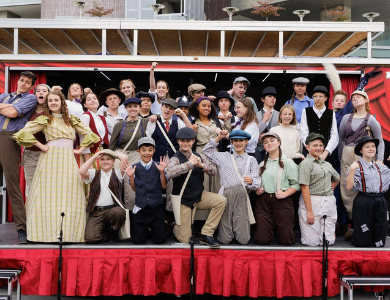 Kids on a stage in costume