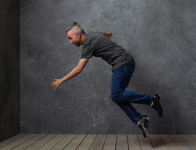 Man tap dancing
